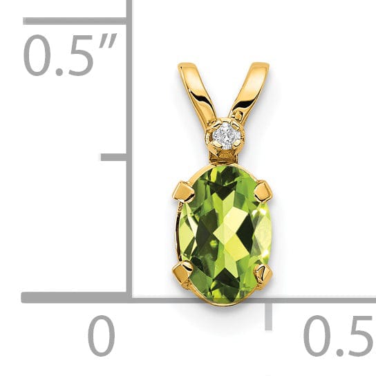 Lovely Rita's Pendants & Charms 14k Yellow Gold Peridot Birthstone Pendant