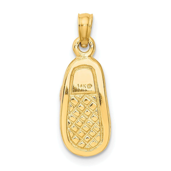 Lovely Rita's Pendants & Charms 14k Yellow Gold Pink Enameled Baby Shoe Pendant