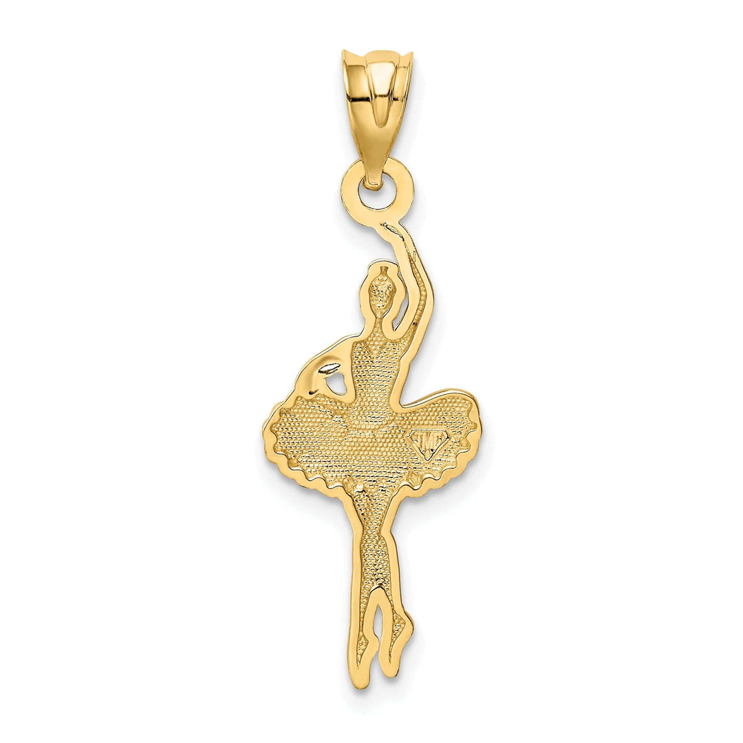 Lovely Rita's Pendants & Charms 14k Yellow Gold Pink Enameled Ballerina Pendant