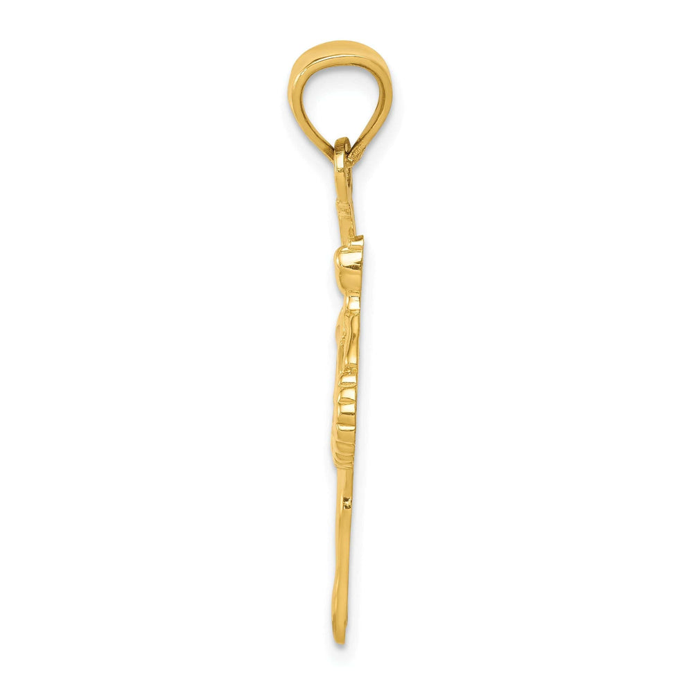 Lovely Rita's Pendants & Charms 14k Yellow Gold Pink Enameled Ballerina Pendant