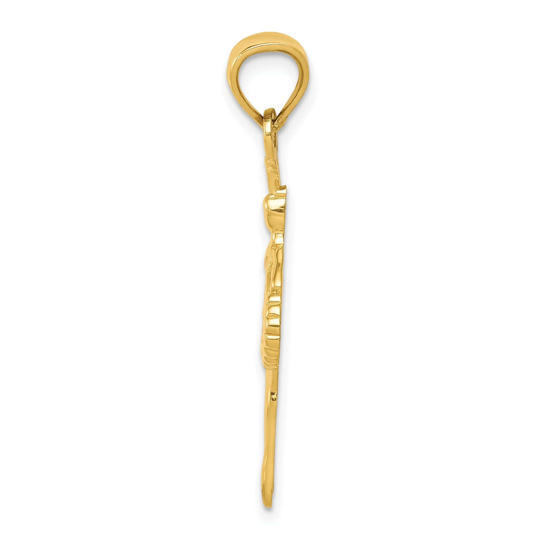 Lovely Rita's Pendants & Charms 14k Yellow Gold Pink Enameled Ballerina Pendant