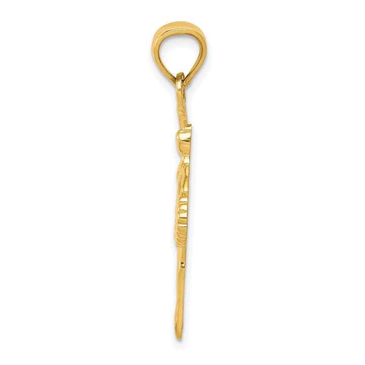 Lovely Rita's Pendants & Charms 14k Yellow Gold Pink Enameled Ballerina Pendant