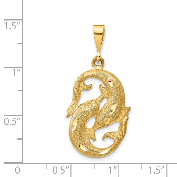 Lovely Rita's Pendants & Charms 14k Yellow Gold Pisces Zodiac Charm Pendant