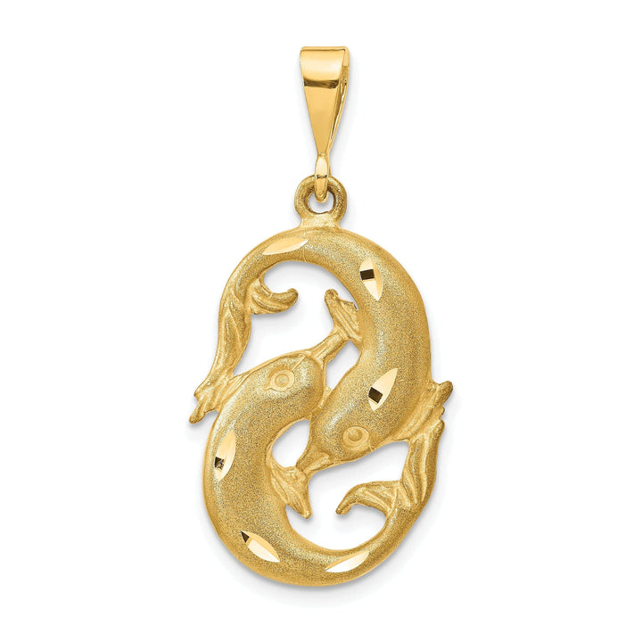 Lovely Rita's Pendants & Charms 14k Yellow Gold Pisces Zodiac Charm Pendant