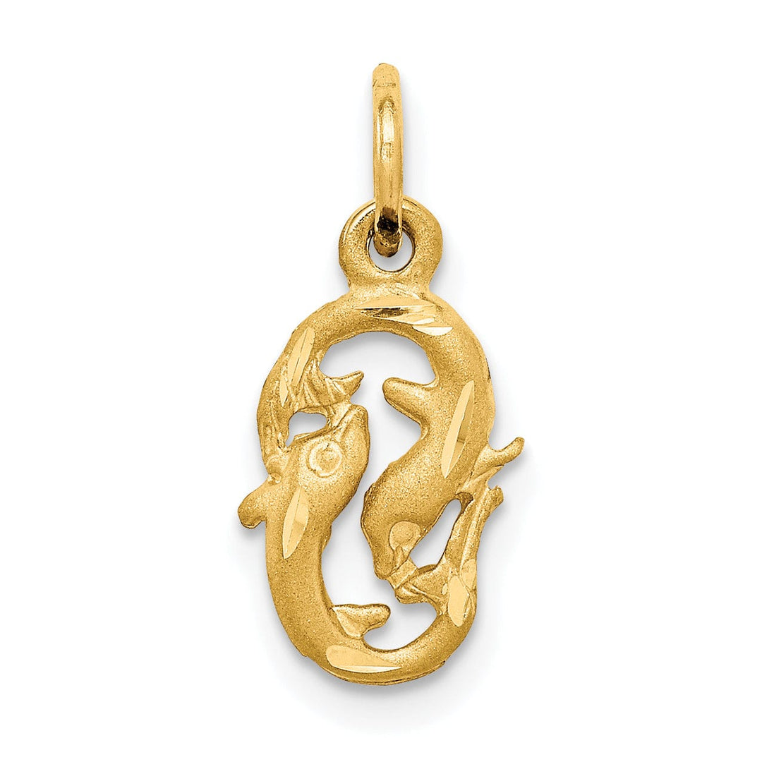Lovely Rita's Pendants & Charms 14k Yellow Gold Pisces Zodiac Charm Pendant