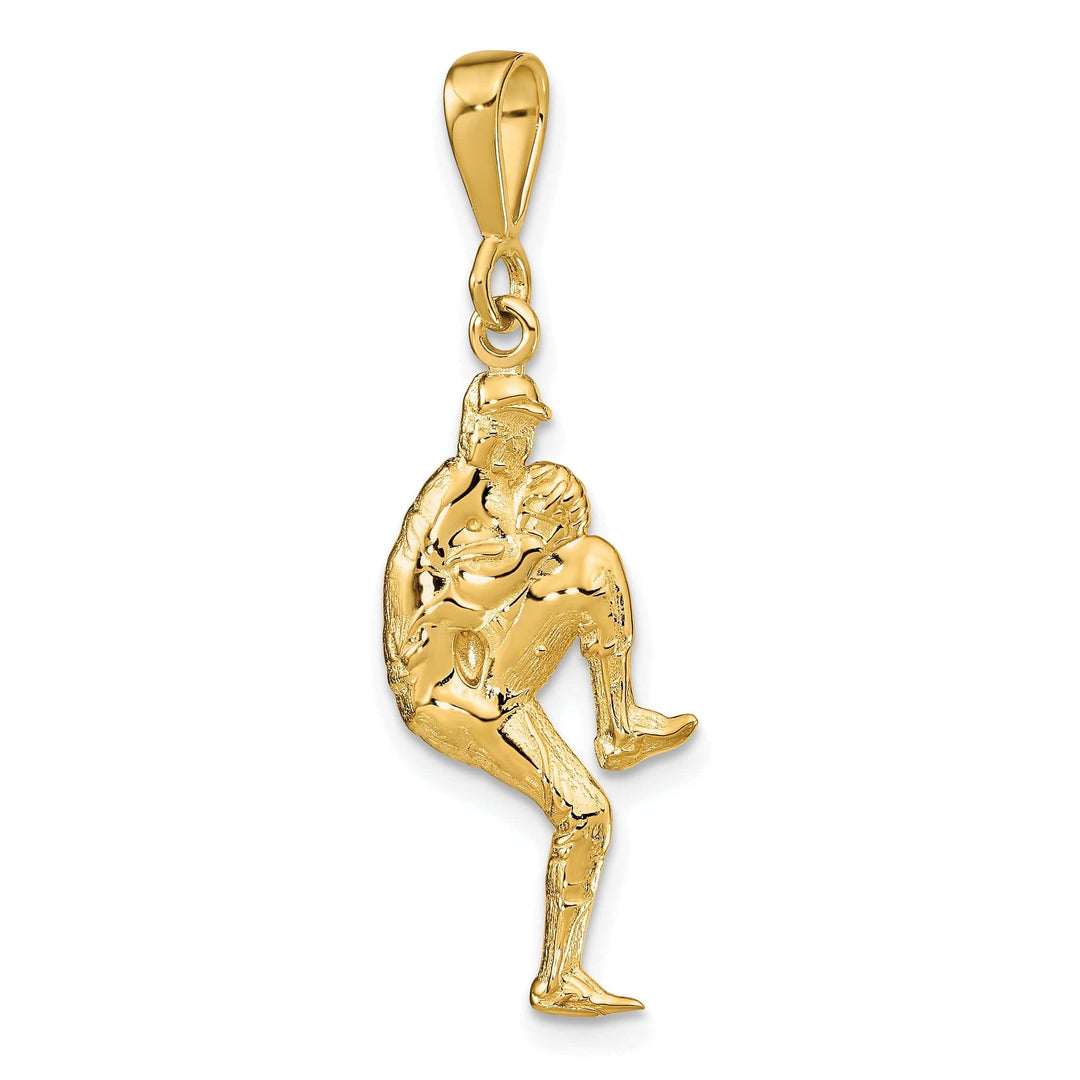 Lovely Rita's Pendants & Charms 14k Yellow Gold Pitcher Baseball Charm Pendant