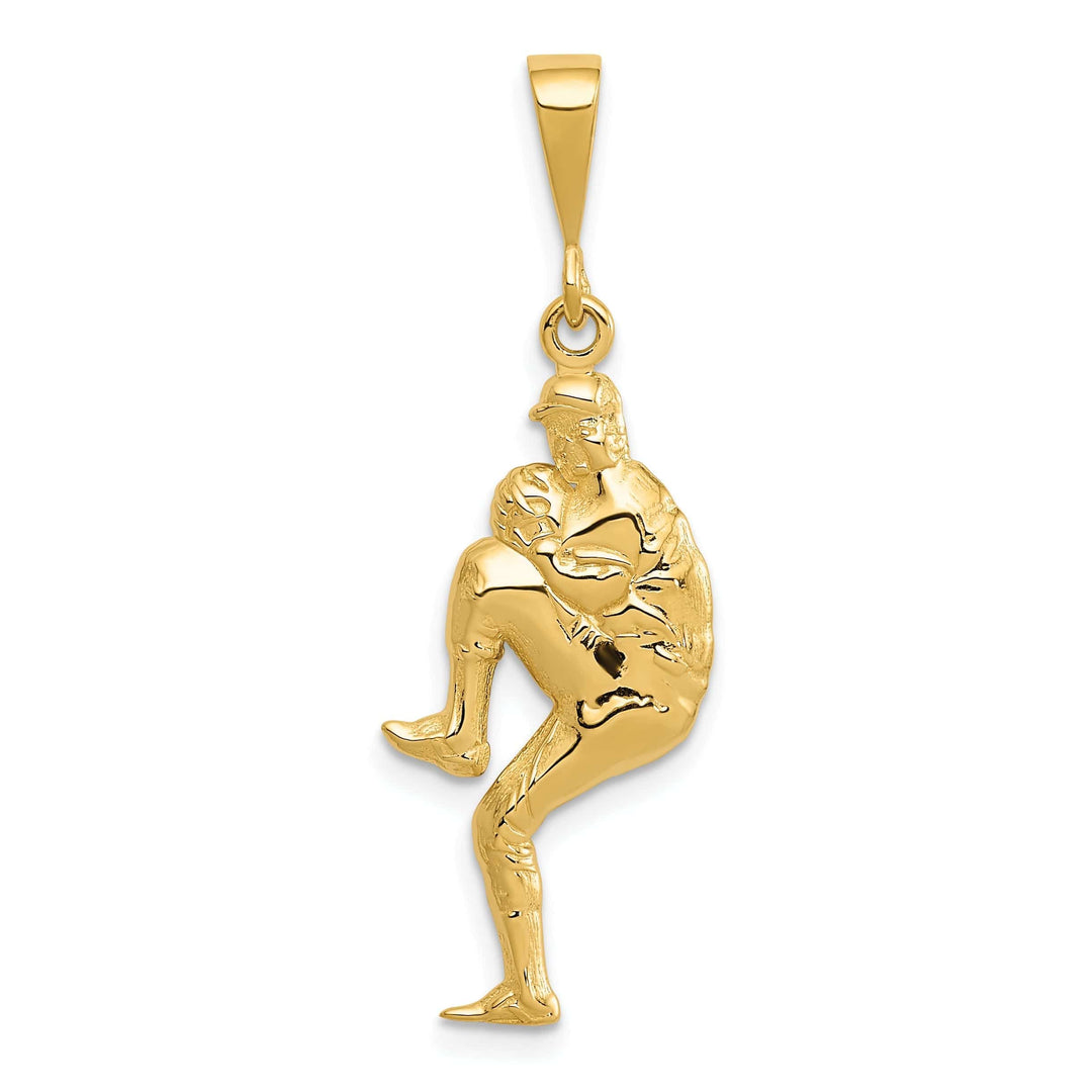 Lovely Rita's Pendants & Charms 14k Yellow Gold Pitcher Baseball Charm Pendant