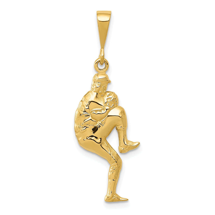 Lovely Rita's Pendants & Charms 14k Yellow Gold Pitcher Baseball Charm Pendant