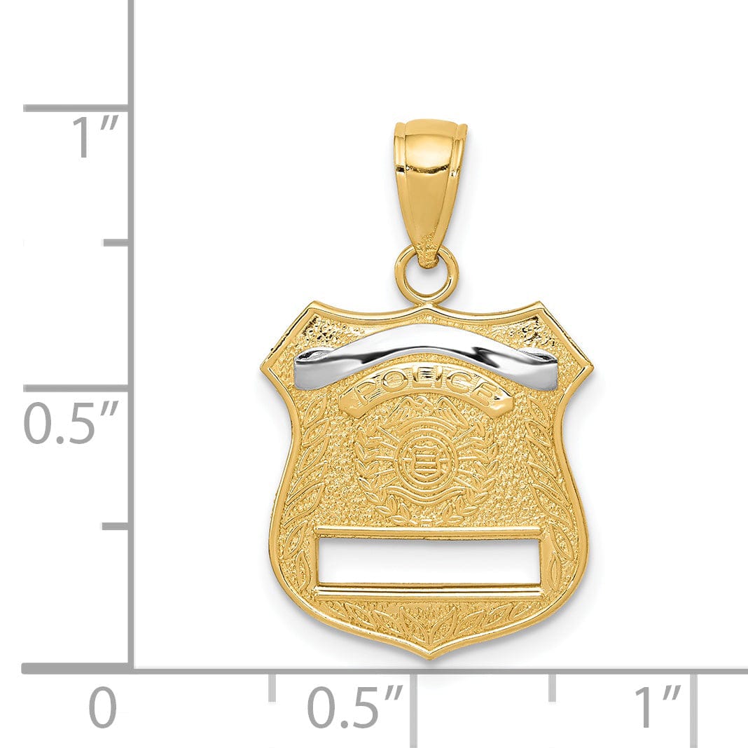 Lovely Rita's Pendants & Charms 14k Yellow Gold Police Badge Charm Pendant