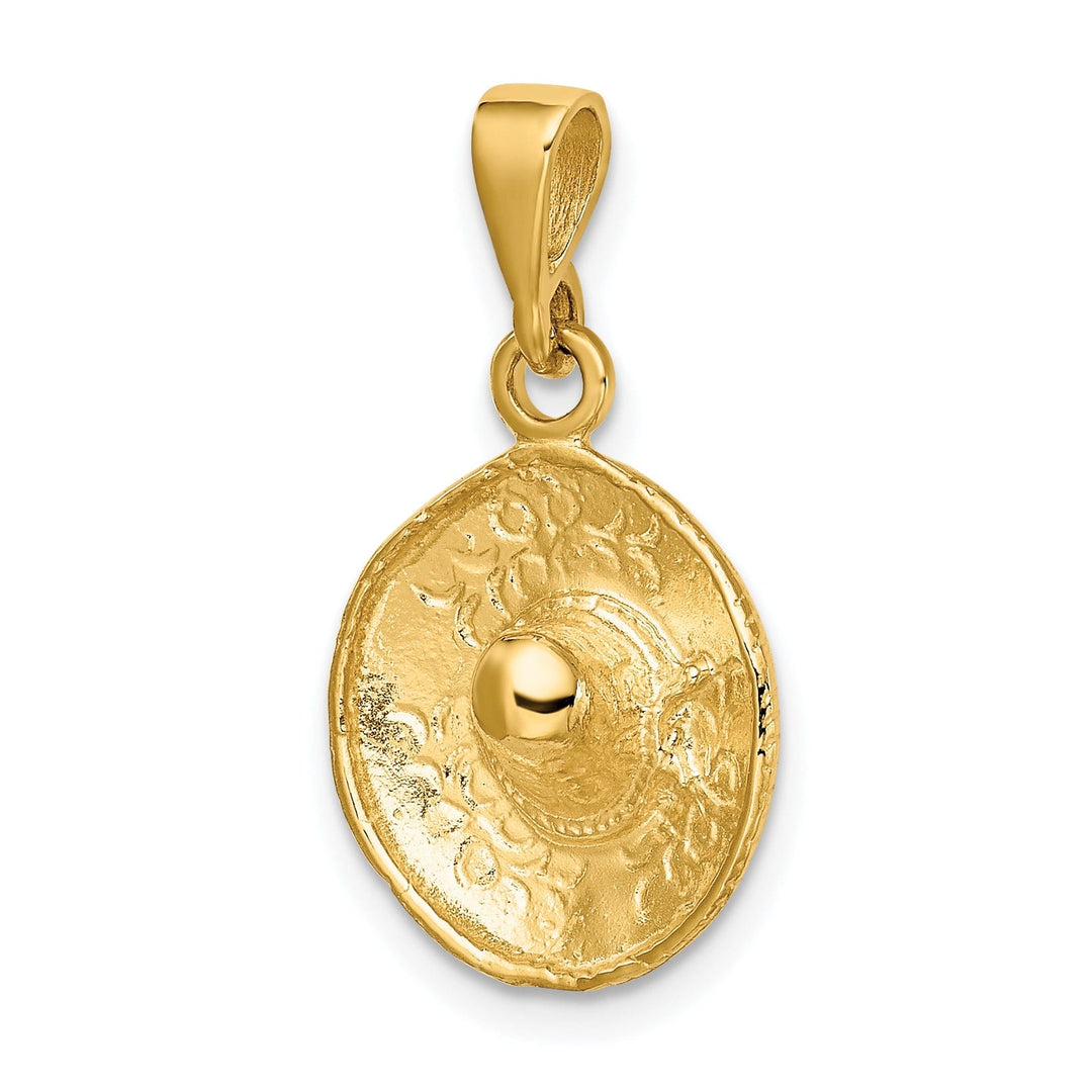 Lovely Rita's Pendants & Charms 14k Yellow Gold Polish 3-D Sombrero Hat Pendant