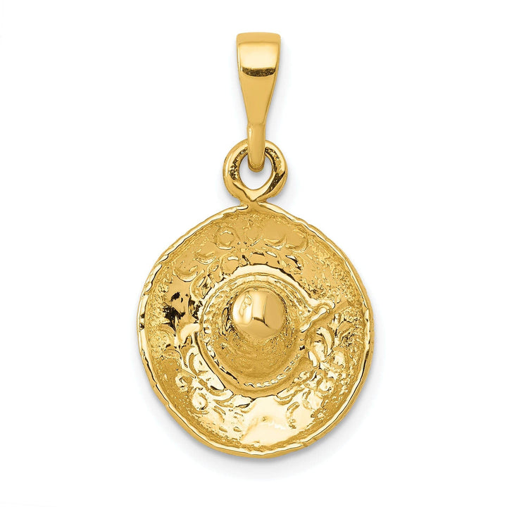 Lovely Rita's Pendants & Charms 14k Yellow Gold Polish 3-D Sombrero Hat Pendant