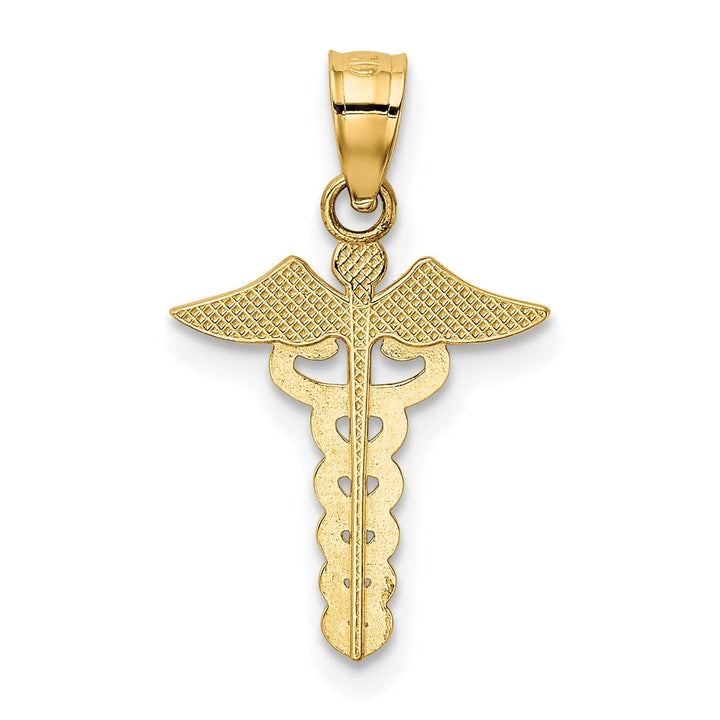 Lovely Rita's Pendants & Charms 14k Yellow Gold Polish Caduceus Medical Pendant