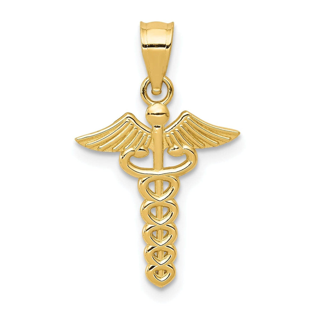 Lovely Rita's Pendants & Charms 14k Yellow Gold Polish Caduceus Medical Pendant