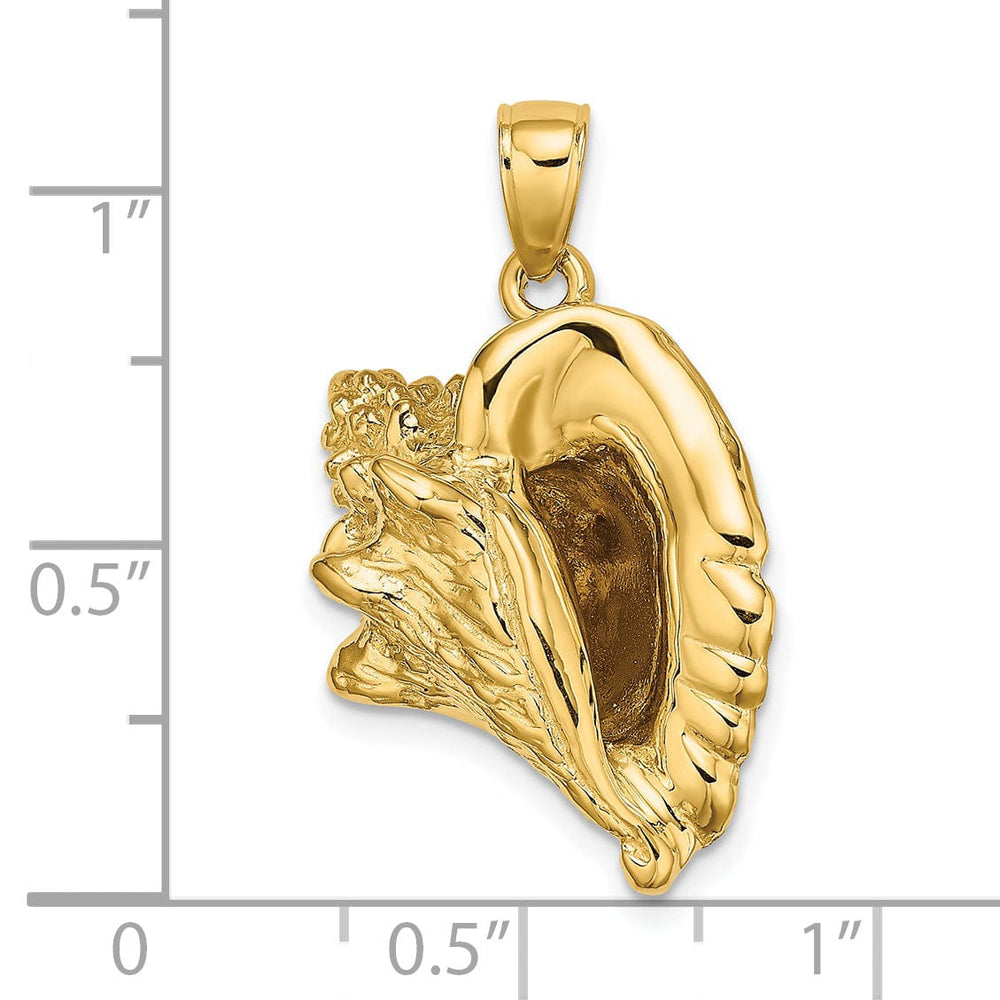 Lovely Rita's Pendants & Charms 14K Yellow Gold Polish Finish 3-Dimensional Conch Shell Charm Pendant