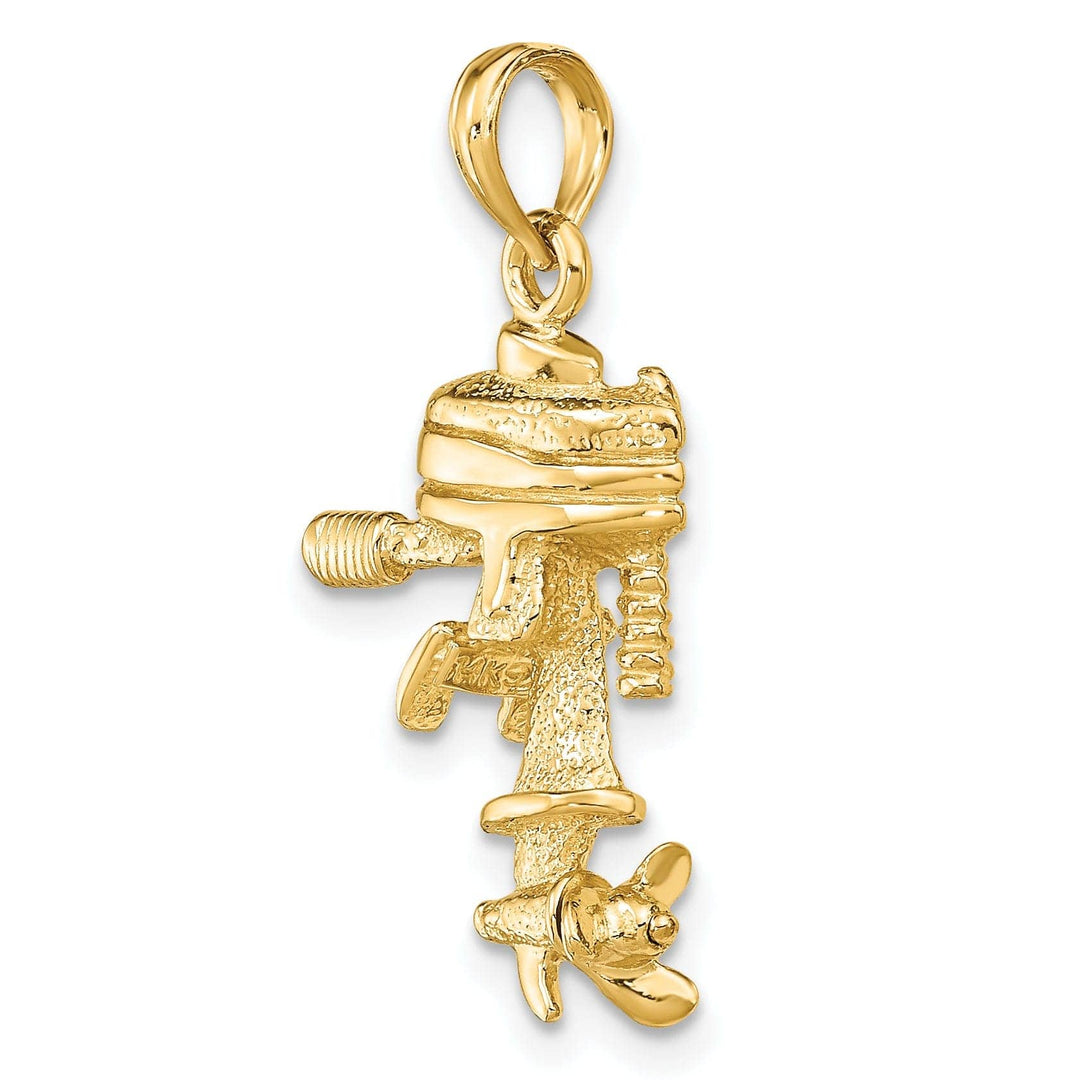 Lovely Rita's Pendants & Charms 14K Yellow Gold Polish Finish 3-Dimensional Moveable Boat Engine Charm Pendant