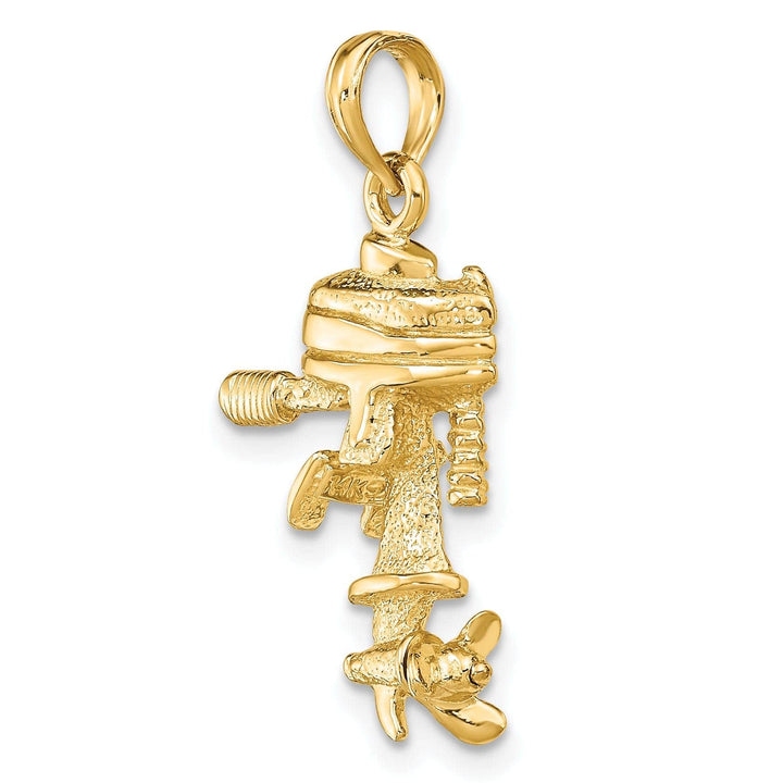 Lovely Rita's Pendants & Charms 14K Yellow Gold Polish Finish 3-Dimensional Moveable Boat Engine Charm Pendant