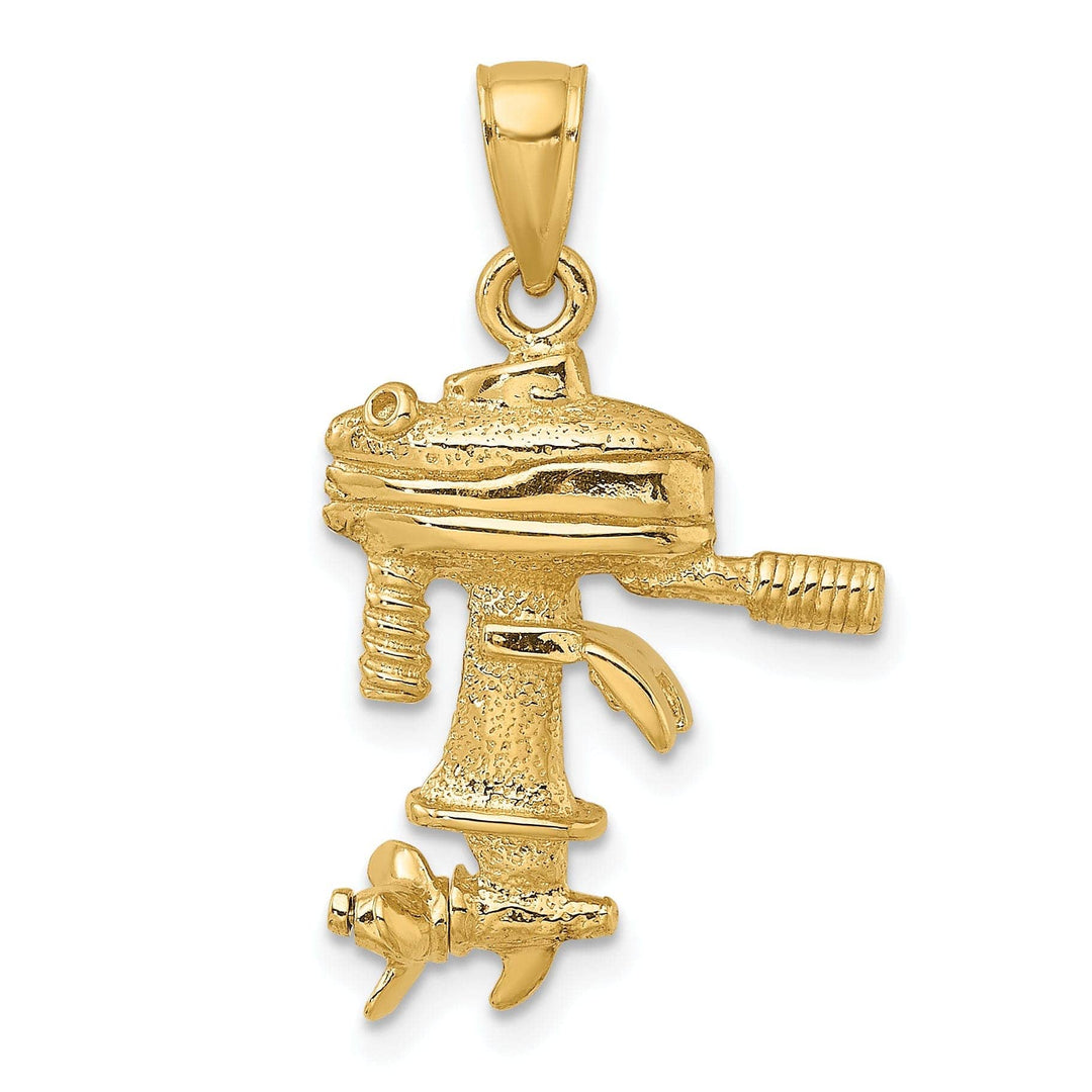 Lovely Rita's Pendants & Charms 14K Yellow Gold Polish Finish 3-Dimensional Moveable Boat Engine Charm Pendant