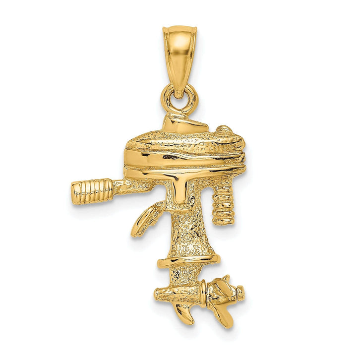 Lovely Rita's Pendants & Charms 14K Yellow Gold Polish Finish 3-Dimensional Moveable Boat Engine Charm Pendant