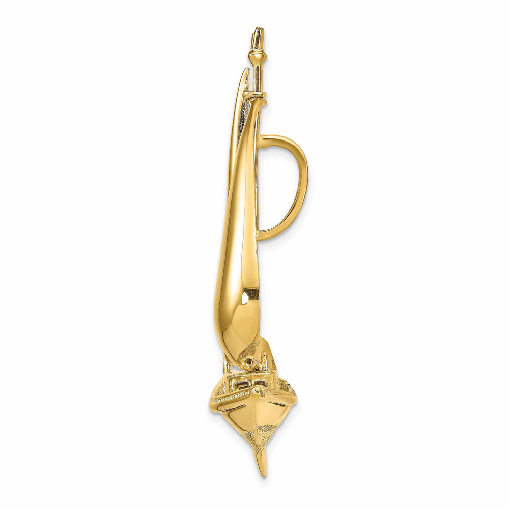 Lovely Rita's Pendants & Charms 14K Yellow Gold Polish Finish 3-Dimensional Moveable Sailboat Slide Pendant