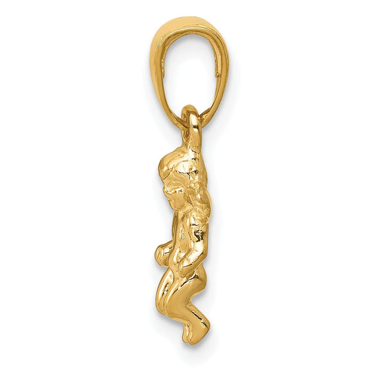 Lovely Rita's Pendants & Charms 14k Yellow Gold Polish Finish 3-Dimensional Solid Small Angel Pendant