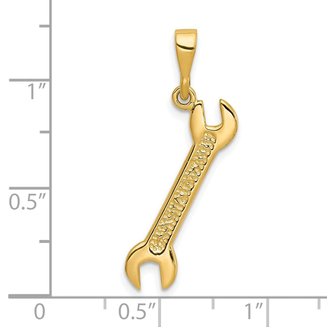 Lovely Rita's Pendants & Charms 14k Yellow Gold Polish Finish 3D Wrench Pendant
