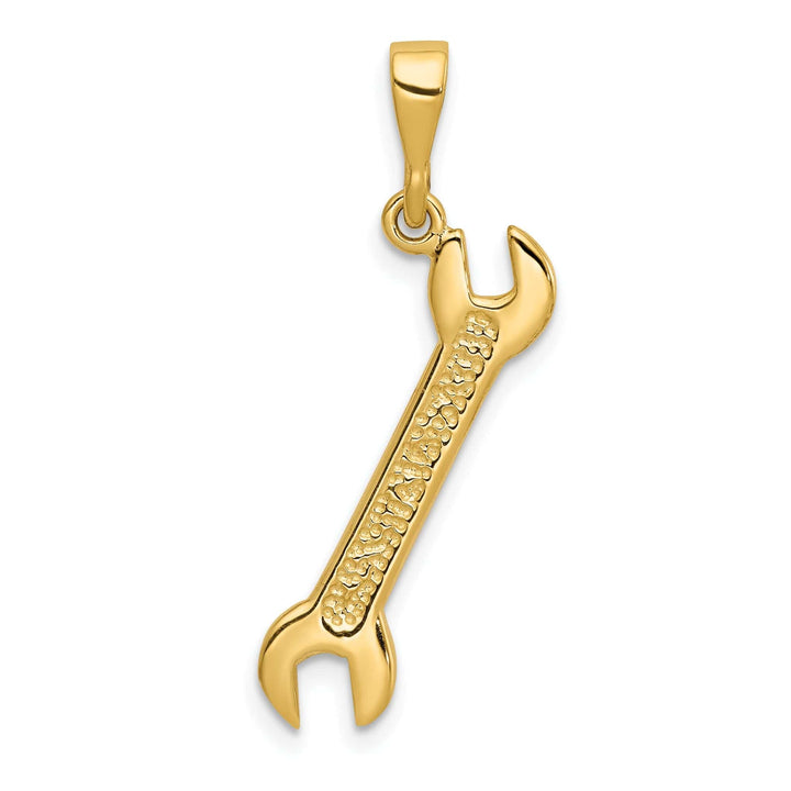 Lovely Rita's Pendants & Charms 14k Yellow Gold Polish Finish 3D Wrench Pendant