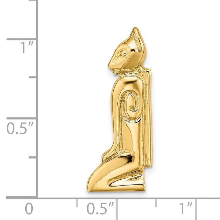 Lovely Rita's Pendants & Charms 14K Yellow Gold Polish Finish MARCO ISLAND Cat Slide Pendant