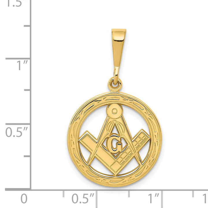Lovely Rita's Pendants & Charms 14k Yellow Gold Polish Finish Masonic Pendant