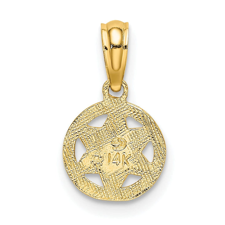 Lovely Rita's Pendants & Charms 14K Yellow Gold Polish Finish Round Shape Star Of David Charm Pendant