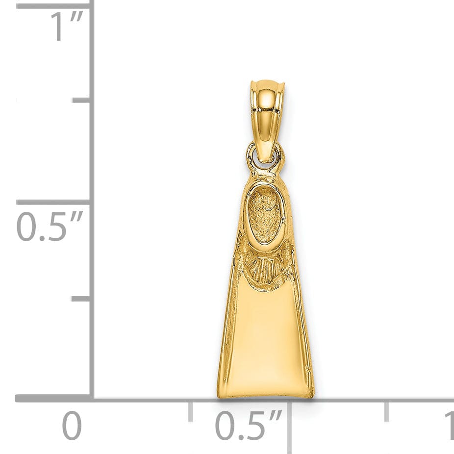 Lovely Rita's Pendants & Charms 14K Yellow Gold Polish Finish Scuba Flipper Pendant