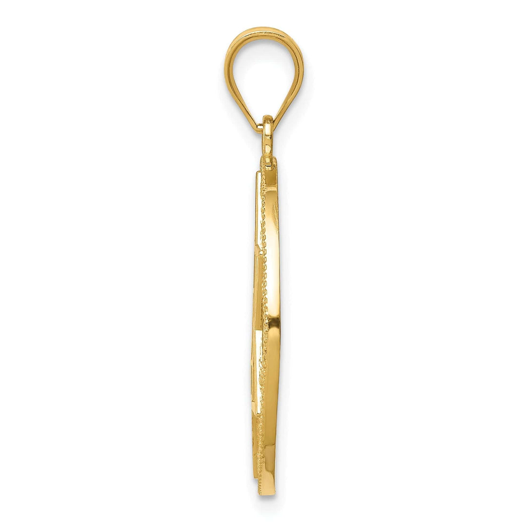 Lovely Rita's Pendants & Charms 14k Yellow Gold Polish Finish Star of David with Circle Design Pendant