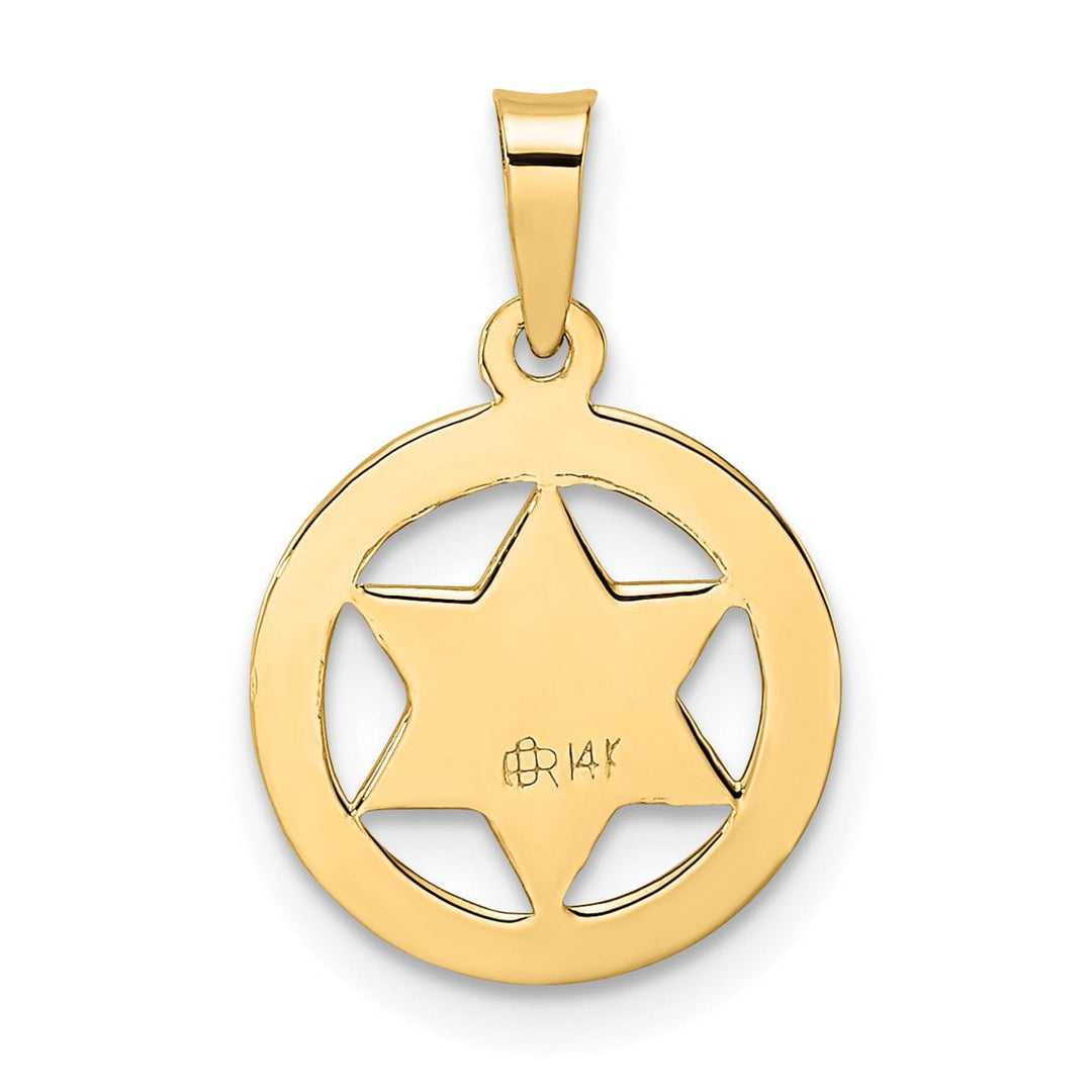 Lovely Rita's Pendants & Charms 14K Yellow Gold Polish Frame Finish Unisex Star Of David Charm Pendant