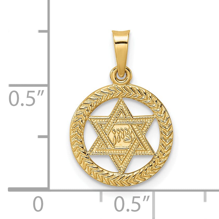Lovely Rita's Pendants & Charms 14K Yellow Gold Polish Frame Finish Unisex Star Of David Charm Pendant