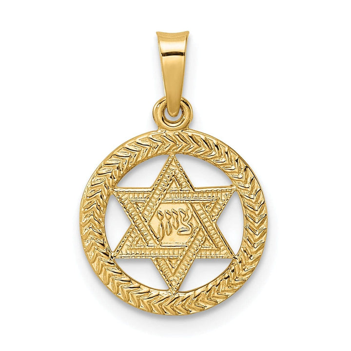 Lovely Rita's Pendants & Charms 14K Yellow Gold Polish Frame Finish Unisex Star Of David Charm Pendant
