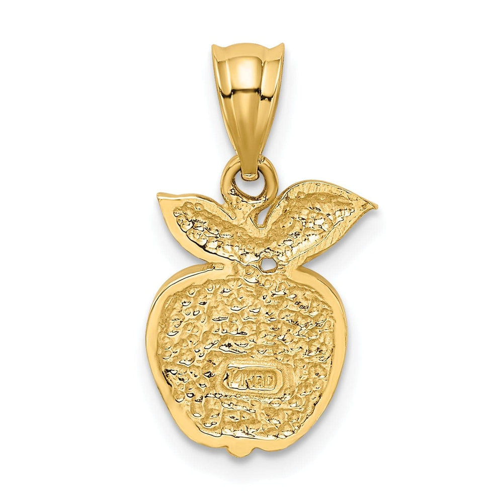 Lovely Rita's Pendants & Charms 14k Yellow Gold Polish Red Enamel Apple Pendant