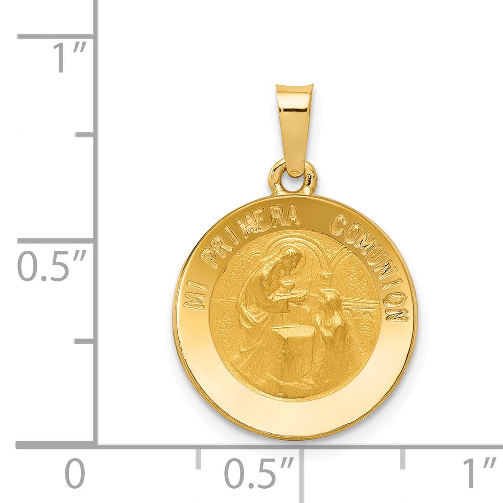 Lovely Rita's Pendants & Charms 14k Yellow Gold Polish Spanish Mi Primera 1st Communion Medal Pendant