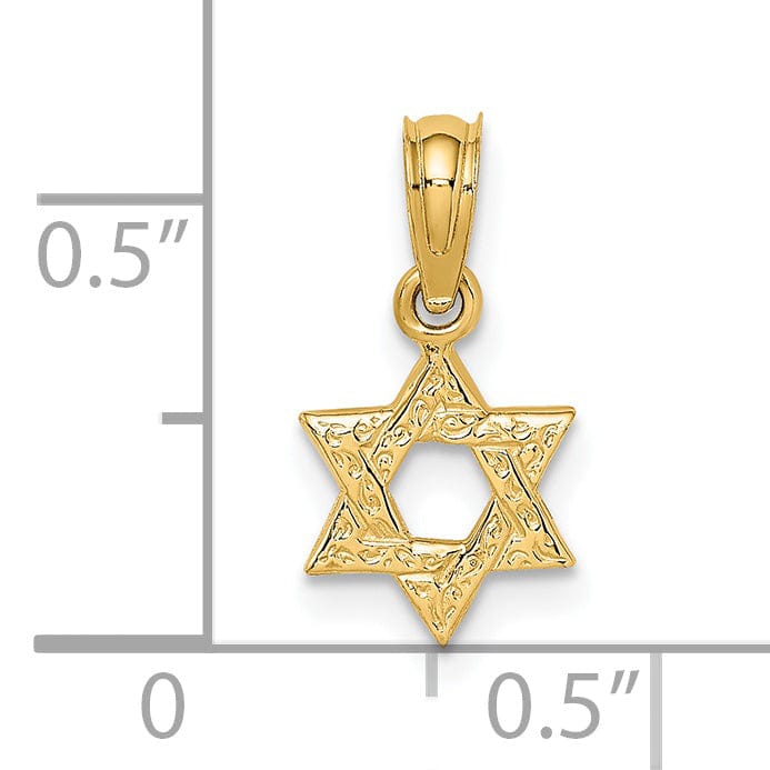 Lovely Rita's Pendants & Charms 14K Yellow Gold Polish Swirls Finish Mini Small Star Of David Pendant