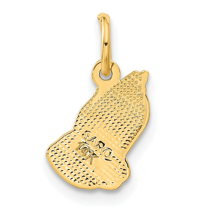 Lovely Rita's Pendants & Charms 14k Yellow Gold Polish Texture D.C Finish Solid Praying Hands Pendant