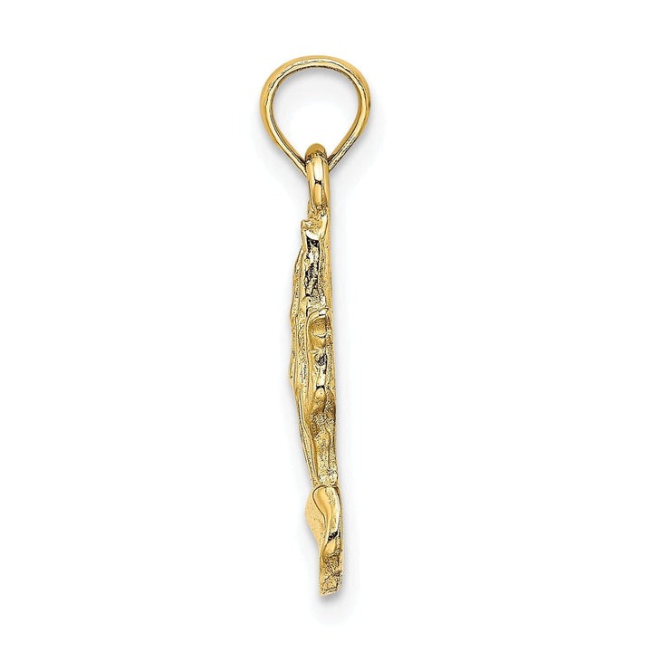 Lovely Rita's Pendants & Charms 14K Yellow Gold Polish Texture Finish 2-D Praying Hands Charm Pendant