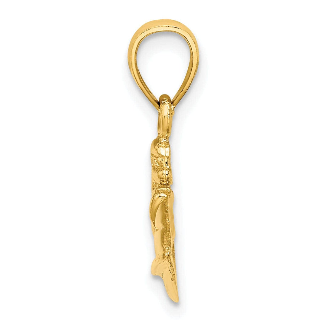 Lovely Rita's Pendants & Charms 14K Yellow Gold Polish Textured Finish 2-Dimensional Jet Ski Charm Pendant