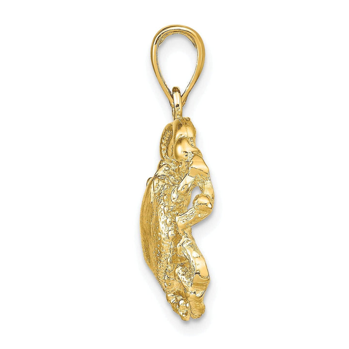 Lovely Rita's Pendants & Charms 14k Yellow Gold Polish Textured Finish Crab Charm Pendant