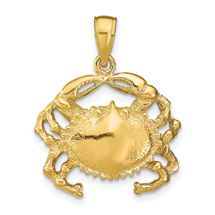 Lovely Rita's Pendants & Charms 14k Yellow Gold Polish Textured Finish Crab Charm Pendant