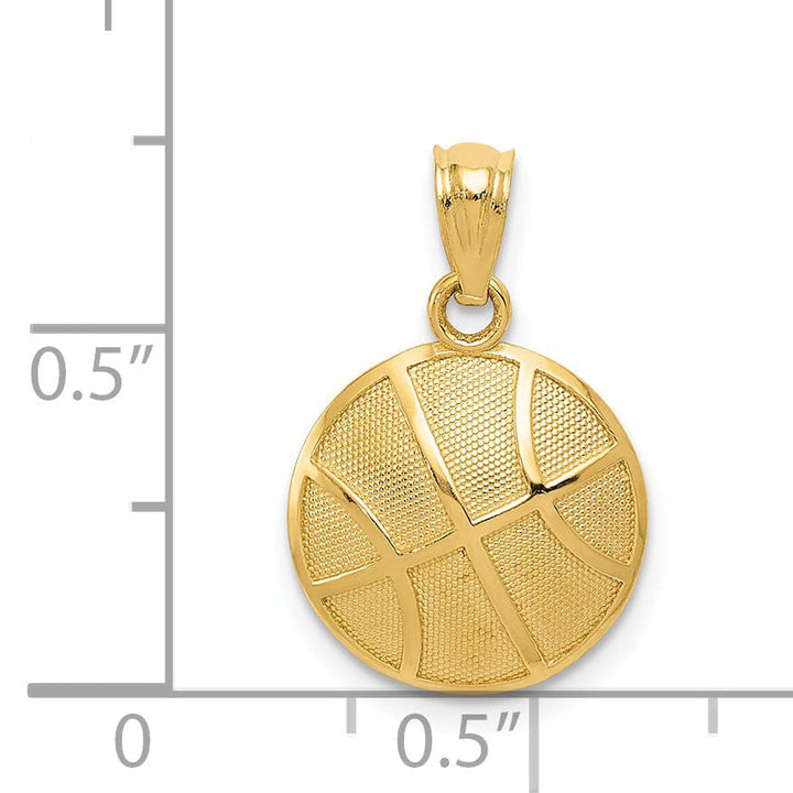 Lovely Rita's Pendants & Charms 14k Yellow Gold Polished 3-D Basketball Pendant