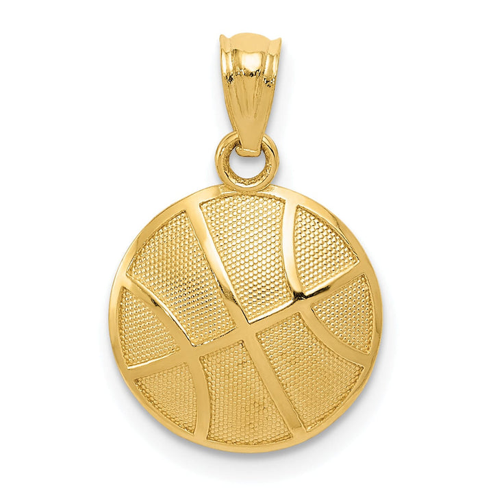 Lovely Rita's Pendants & Charms 14k Yellow Gold Polished 3-D Basketball Pendant