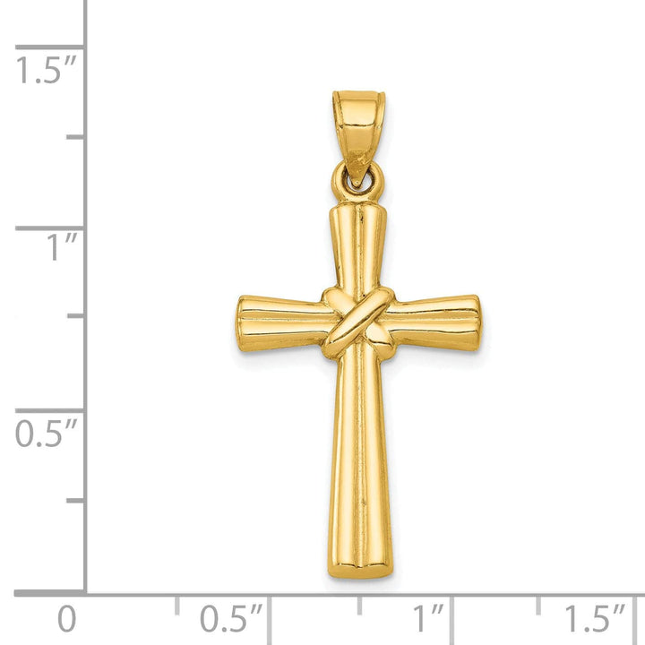 Lovely Rita's Pendants & Charms 14k Yellow Gold Polished 3-D Cross Pendant
