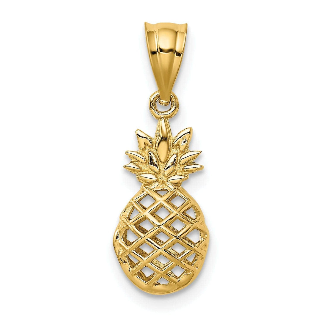 Lovely Rita's Pendants & Charms 14k Yellow Gold Polished 3-D Pineapple Pendant