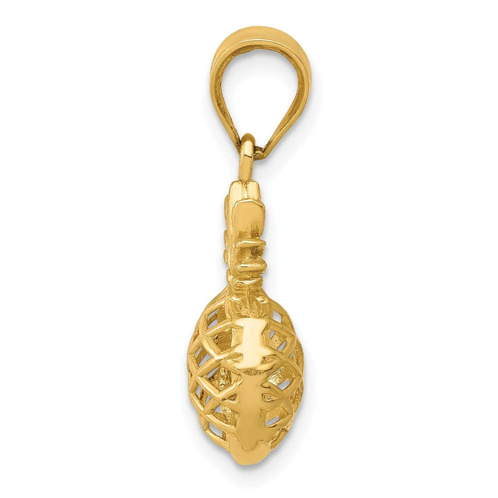 Lovely Rita's Pendants & Charms 14k Yellow Gold Polished 3-D Pineapple Pendant