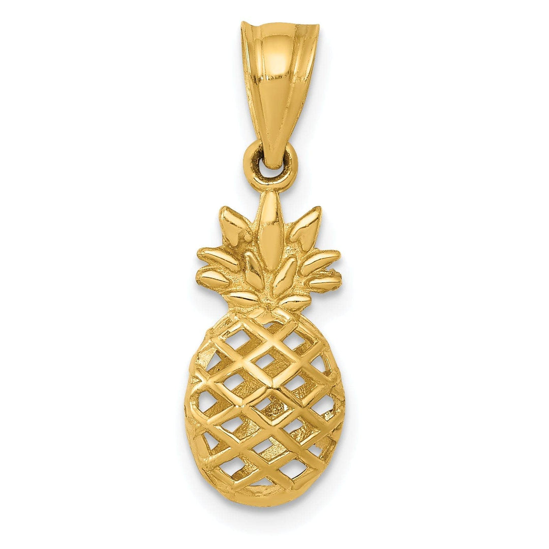Lovely Rita's Pendants & Charms 14k Yellow Gold Polished 3-D Pineapple Pendant
