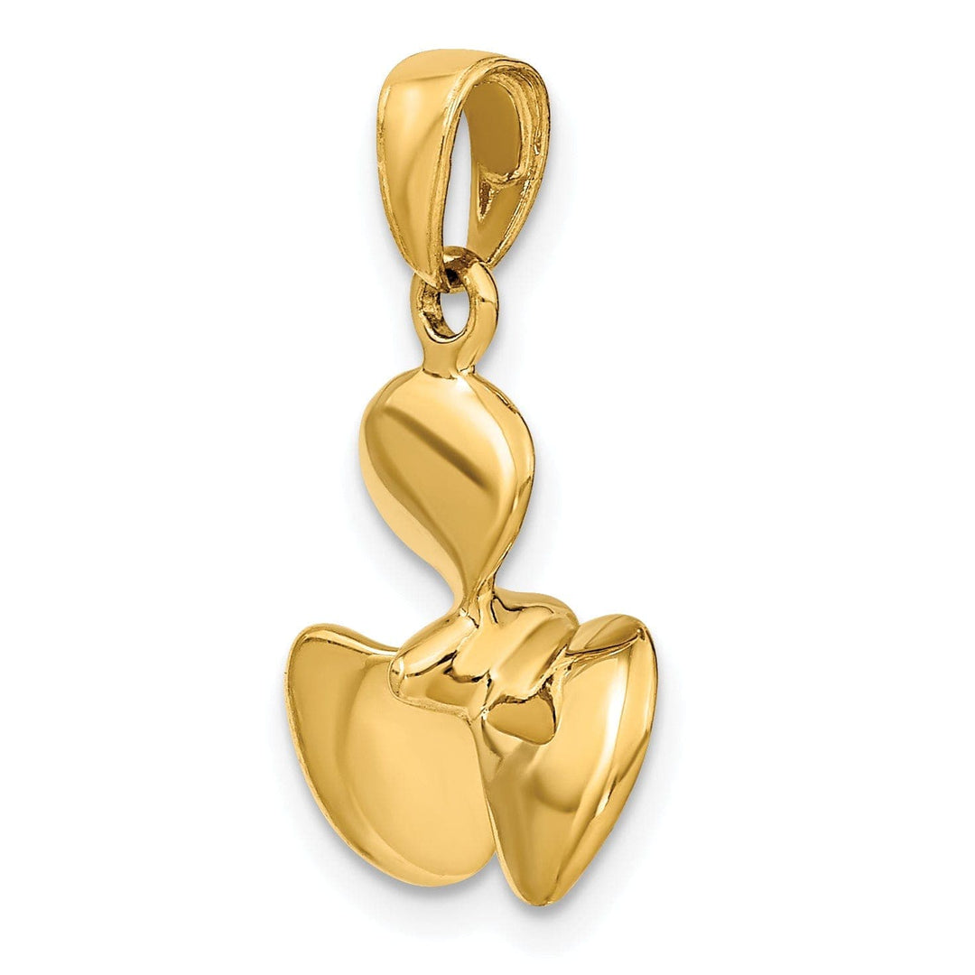 Lovely Rita's Pendants & Charms 14k Yellow Gold Polished 3-D Propeller Pendant