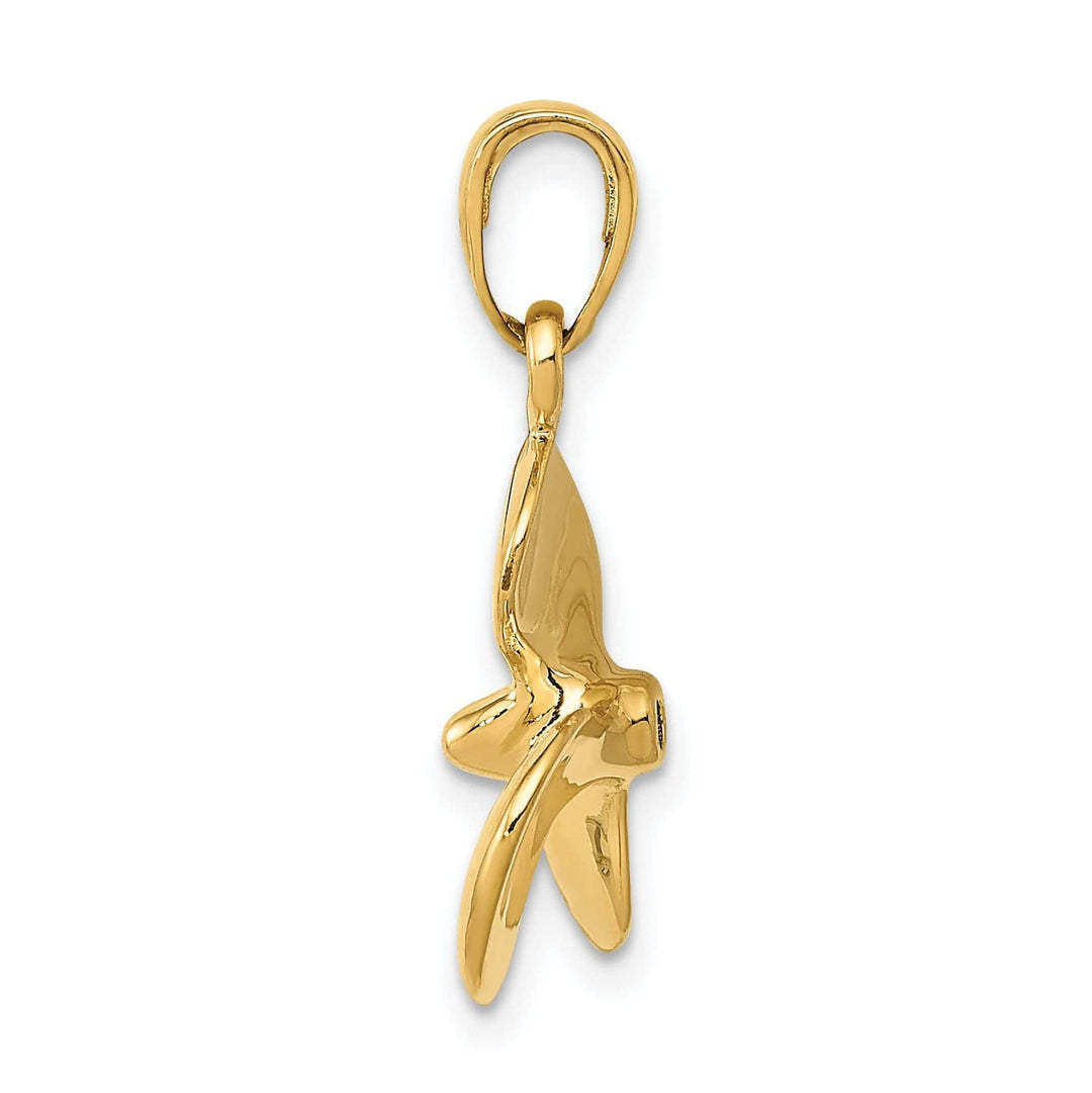 Lovely Rita's Pendants & Charms 14k Yellow Gold Polished 3-D Propeller Pendant